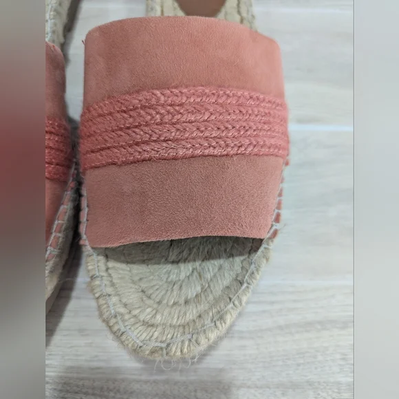 H by Halston "Betty" Peach Coral Orange Suede Slide Sandals Size 9.5 - Picture 2 of 13